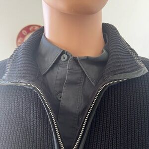 Kenneth Cole Men's Charcoal Ribbed Zip-Up Jacket